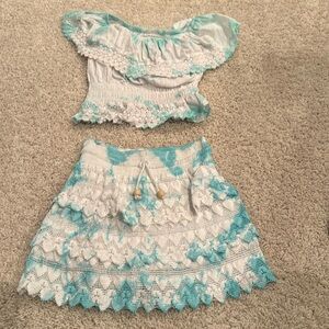 Girls 2 piece matching skirt and top